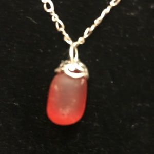 Genuine Red Seaglass necklace